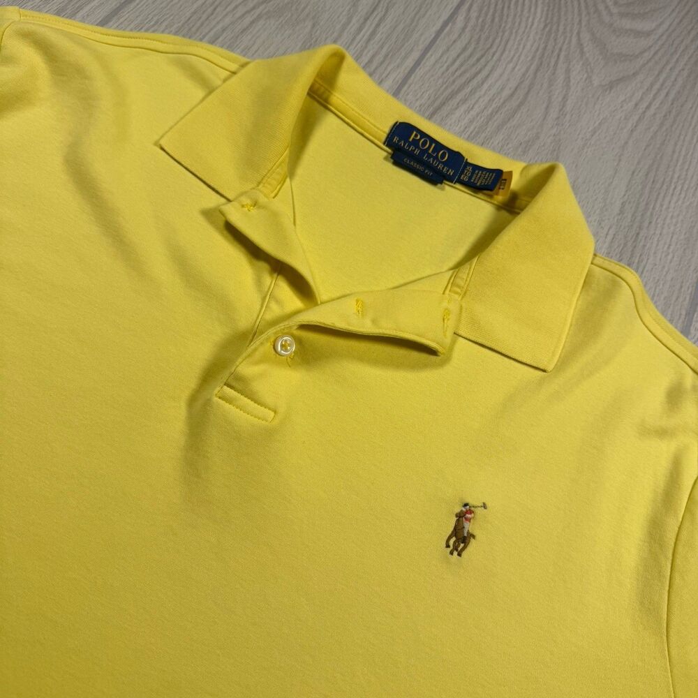 Polo Ralph Lauren Classic Fit Golf Shirt Men’s XL Yellow Flesh Pony Soft EUC